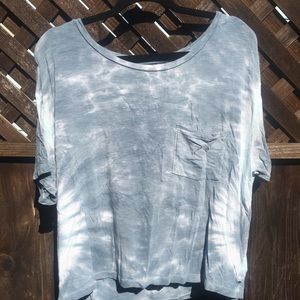 Tie dye blue and white shirt